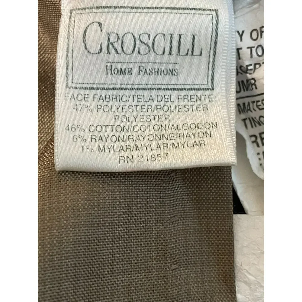 2x Croscill Tangier Pillow Sham Paisley Burgundy Brown Gold & Queen Dust Ruffle